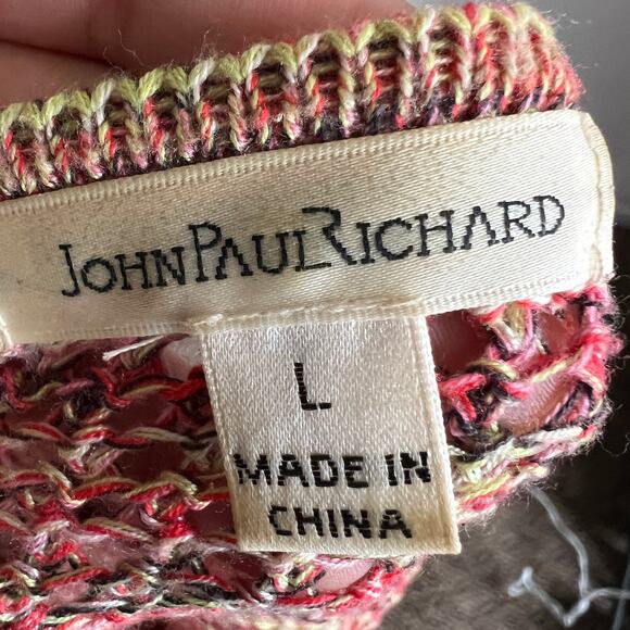 Orange Crochet Knit Top, Boho, Coastal Cowgirl, Hippie, 70s Vintage,Artsy, Large - Picture 3 of 3